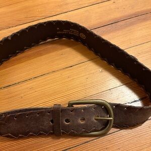 Lucky Brand Dark Brown Leather Belt with Brass Buckle